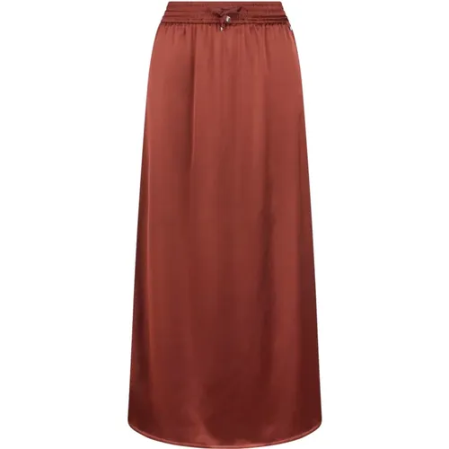 Satin Skirt with Drawstring Waistband , female, Sizes: 2XS, XS - Herno - Modalova