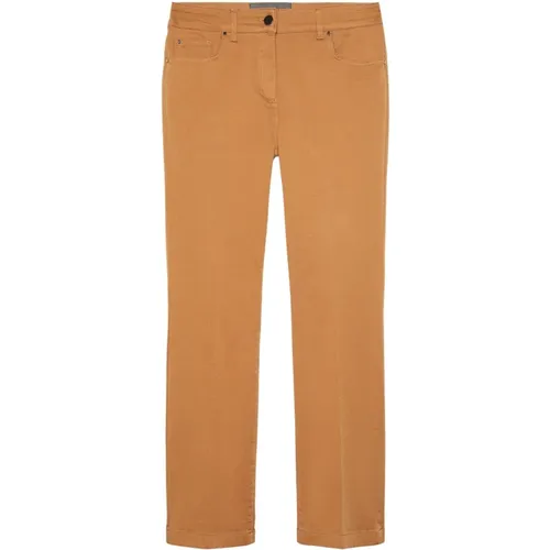 Chinos, female, , Size: 2XL Straight Cotton Pants - Elena Mirò - Modalova