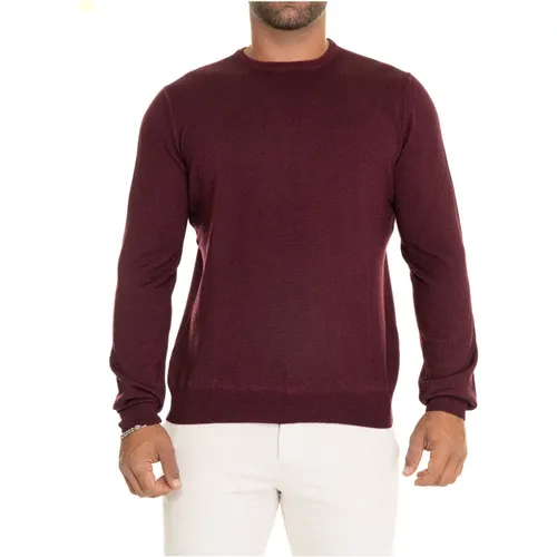 Round-neck Knitwear, male, , Size: XL Stone Washed Merino Wool Pullover - Gran Sasso - Modalova