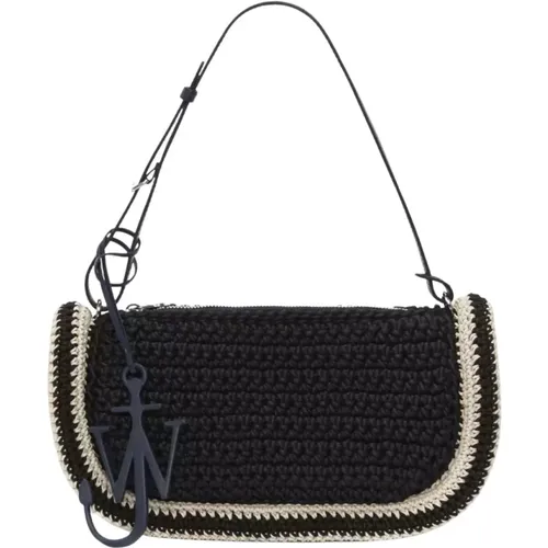 Handbags, female, , Size: ONE SIZE Navy Shoulder Bag Crochet Bumper-15 - JW Anderson - Modalova