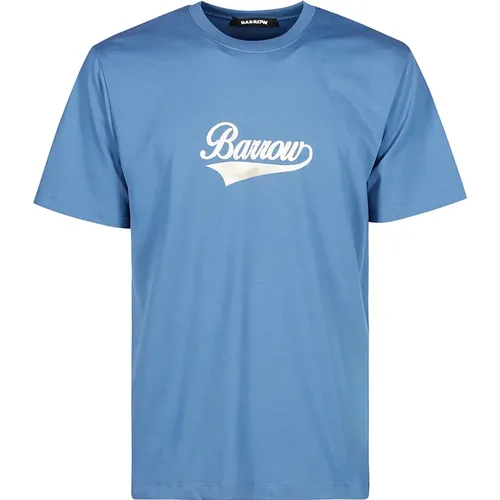 Baumwoll-T-Shirt mit Logo-Print , Herren, Größe: M - BARROW - Modalova