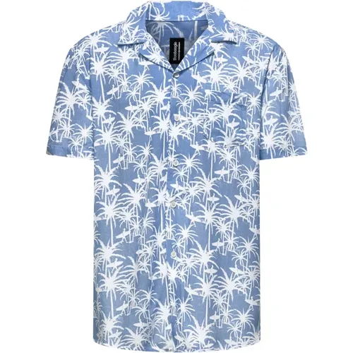 Short Sleeve Shirts, male, , Size: 2XL Palm Print Bowling Collar Shirt - BomBoogie - Modalova