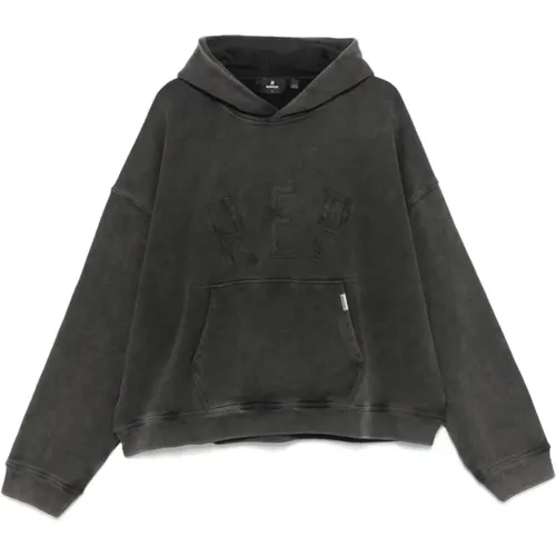 Schwarzer Pullover mit Kapuze und Tasche , Herren, Größe: L - REPRESENT - Modalova