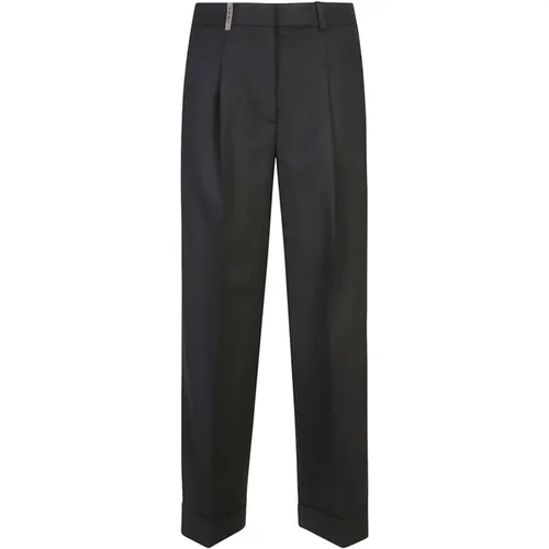 Schwarze Hose Damenmode Aw24 , Damen, Größe: 2XS - PESERICO - Modalova