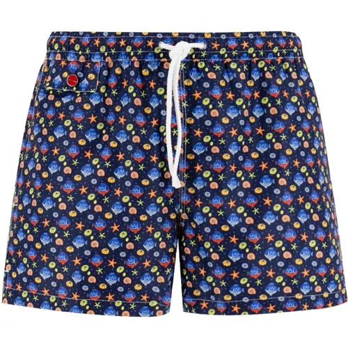 Abstract Pattern Swimwear Boxer Shorts , male, Sizes: XL, M, 2XL, L - Kiton - Modalova