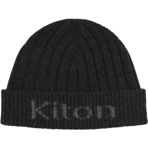 Cashmere Beanie with Logo , male, Sizes: ONE SIZE - Kiton - Modalova