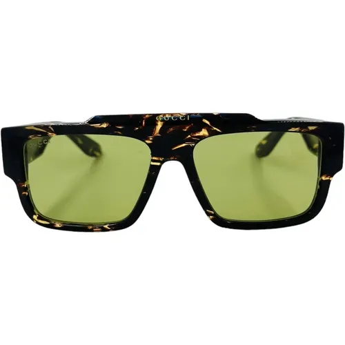 Rectangular Wide Temple Sunglasses , male, Sizes: ONE SIZE - Gucci - Modalova