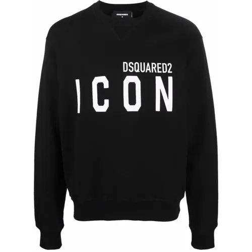 Schwarzer Icon Logo Rundhalspullover - Dsquared2 - Modalova