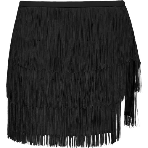 Mini skirt with fine fringing , female, Sizes: S - pinko - Modalova