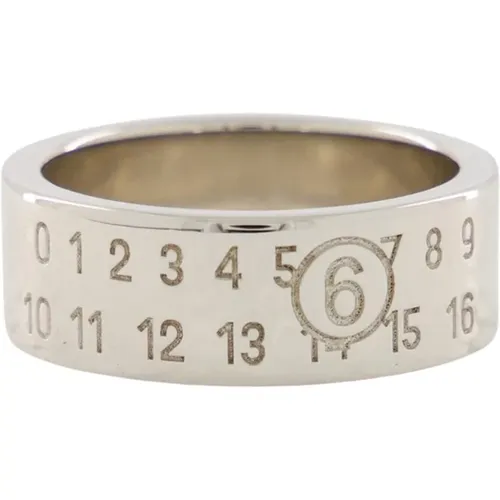 Minimal Numeric Signature Band Ring , unisex, Sizes: 46 MM - MM6 Maison Margiela - Modalova