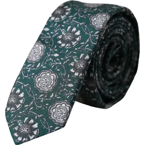 Ties, male, , Size: ONE SIZE Silk Tie with Floral Print - Dolce & Gabbana - Modalova