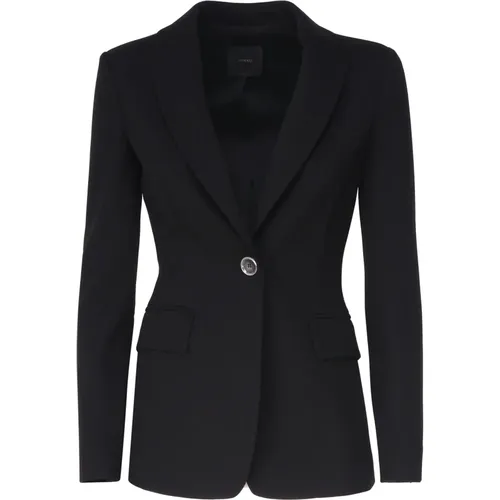 Blazers, female, , Size: 2XS Single-Breasted Blazer Jacket with Metal Buttons - pinko - Modalova