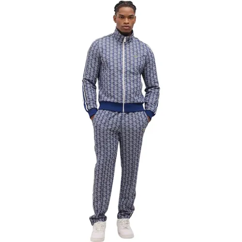 Training Sets, male, , Size: S Jacquard Monogram Tracksuit /White - Lacoste - Modalova