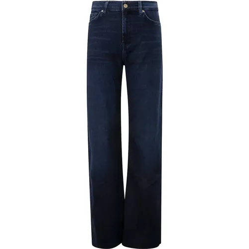 Dark Wash High Waist Flare Jeans , female, Sizes: W25, W26, W28, W30 - 7 For All Mankind - Modalova