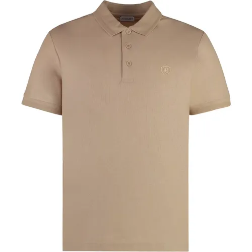 Baumwoll-Polo-Shirt mit Rippbündchen , Herren, Größe: 2XL - Burberry - Modalova