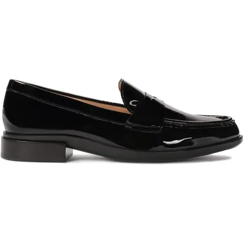 Schwarze lackierte Loafer flache Schuhe , Damen, Größe: 38 EU - Kazar - Modalova