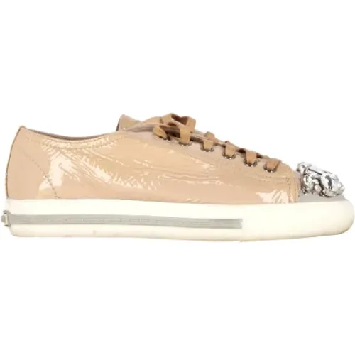 Pre-owned Sneakers, female, , Size: 6 US Pre-owned Leather sneakers - Miu Miu Pre-owned - Modalova