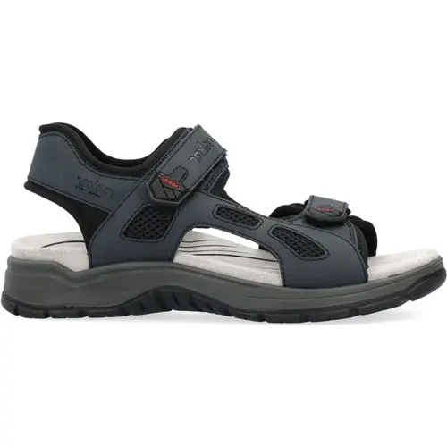 Blaue Lässige Flache Sandalen für Männer , Herren, Größe: 42 EU - Rieker - Modalova