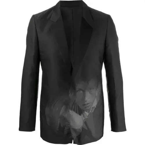 Blazers, male, , Size: L Portrait Print Blazer Jacket - Undercover - Modalova