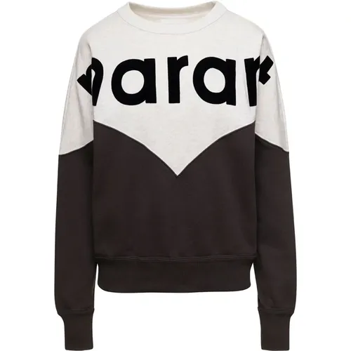 Weiße Crewneck Sweatshirt mit Logo-Druck , Damen, Größe: 2XS - Isabel Marant Étoile - Modalova