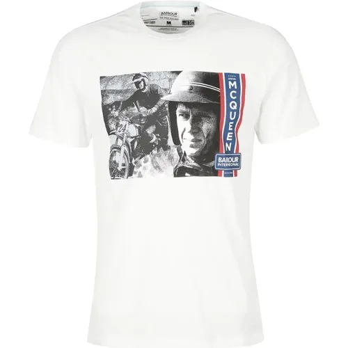 T-Shirts, male, , Size: L Steve McQueen Collaboration Harris Graphic T-Shirt - Barbour - Modalova