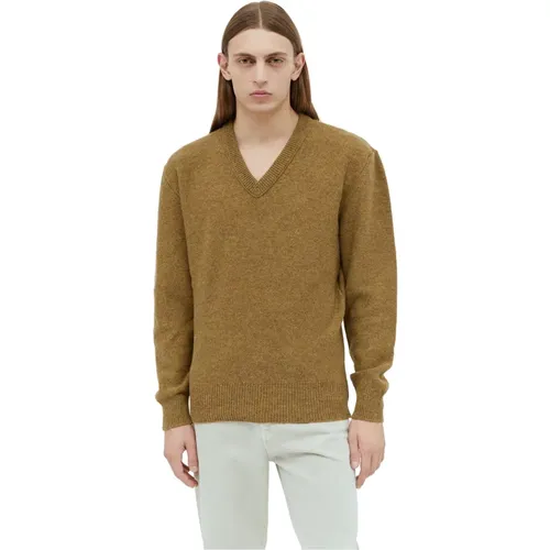 Italienischer Woll V-Ausschnitt Pullover , Herren, Größe: XL - Lemaire - Modalova