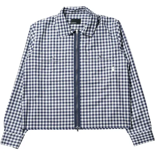 Check Zip Shirt in Black and White , male, Sizes: XL, M - Rassvet - Modalova