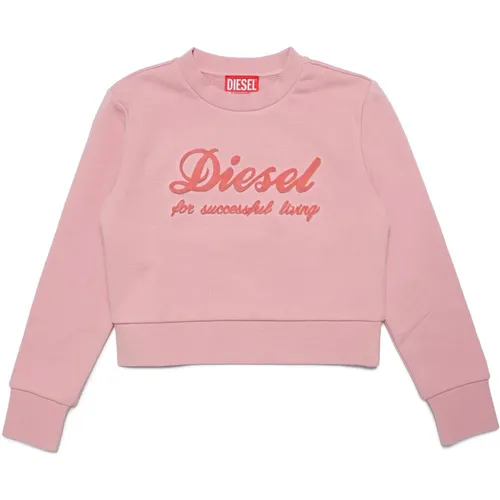 Chenille Logo Cropped Sweatshirt - Diesel - Modalova