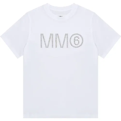 Weiße Logo-Print Kinder T-shirt - Maison Margiela - Modalova