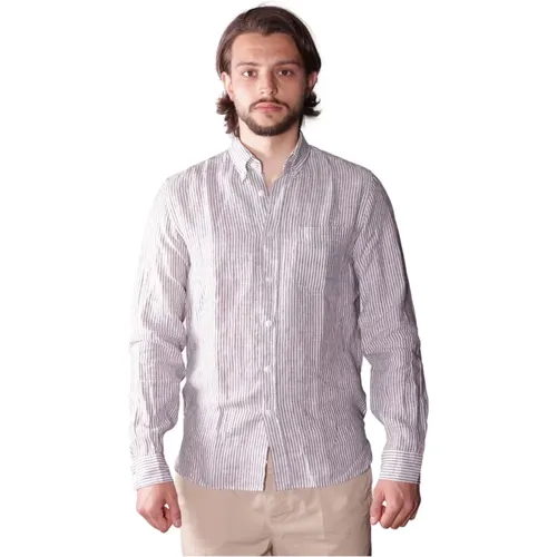 Heritage Lino Righe shirt , male, Sizes: XL - Xacus - Modalova