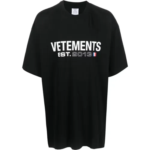 Schwarzes Logo-Print T-Shirt , Herren, Größe: M - Vetements - Modalova