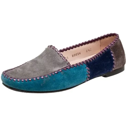 Pre-owned Flats, female, , Size: 7 US Pre-owned Suede flats - Salvatore Ferragamo Pre-owned - Modalova