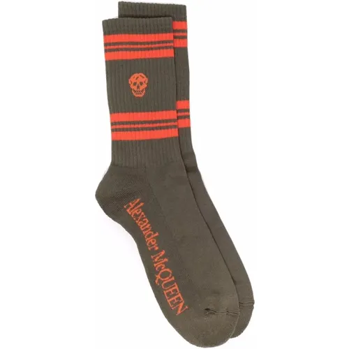 Cotton Logo Socks Underwear , male, Sizes: L - alexander mcqueen - Modalova