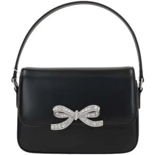 Leather Handbag with Crystal Bow , female, Sizes: ONE SIZE - Self Portrait - Modalova