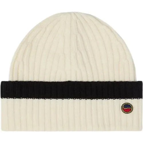 Malin Striped Beanie Ecru/Black , female, Sizes: ONE SIZE - Busnel - Modalova