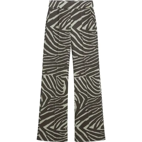 Wide Trousers, female, , Size: M Zebra Print Wide Leg Pants - CINQUE - Modalova