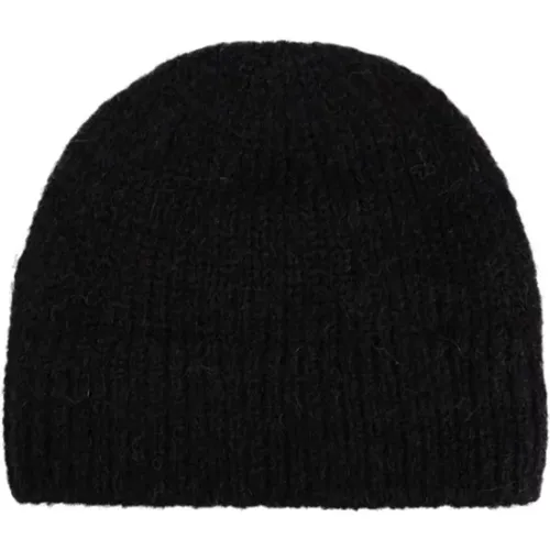 Schwarze Moos Beanie Wolle Stickerei - Dries Van Noten - Modalova