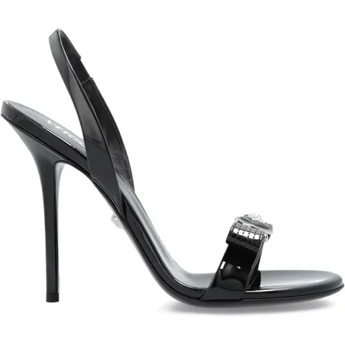 High Heel Sandals, female, , Size: 9 US Sandals with Ribbon Bow - Versace - Modalova