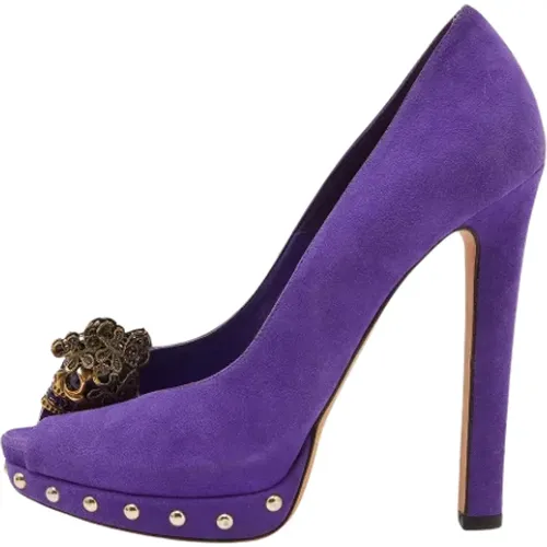 Pre-owned Suede heels , female, Sizes: 4 1/2 UK - Alexander McQueen Pre-owned - Modalova