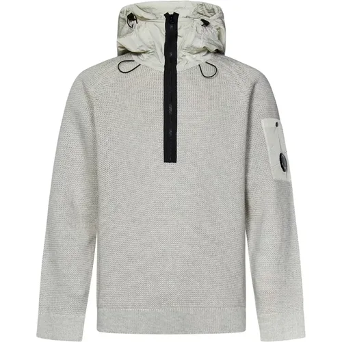 Weißer Eco-Chrome Kapuzenpullover , Herren, Größe: L - C.P. Company - Modalova