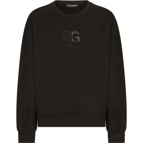 Klassischer Logo Patch Sweatshirt , Herren, Größe: M - Dolce & Gabbana - Modalova