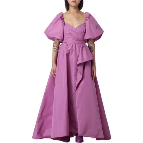 Statement Balloon Sleeve Flared Dress , Damen, Größe: S - pinko - Modalova