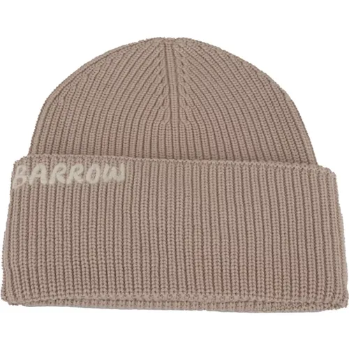 Beanies, male, , Size: ONE SIZE Knit Beanie Hat Sand - Barrow - Modalova