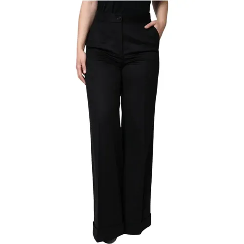 Wide Trousers, female, , Size: 3XS Cashmere High Waist Bootcut Pants - Dolce & Gabbana - Modalova