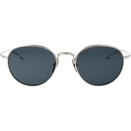 Sunglasses, unisex, , Size: S Stylish Round Sunglasses in Silver - Thom Browne - Modalova