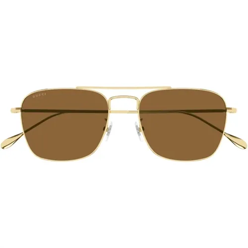 Metal Square Lens Sunglasses for Men , unisex, Sizes: ONE SIZE - Gucci - Modalova