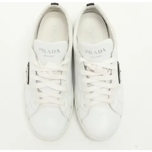 Pre-owned Leather sneakers , female, Sizes: 6 1/2 UK - Prada Vintage - Modalova