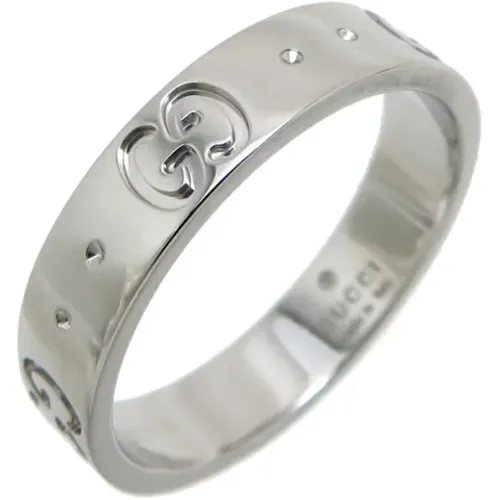 Pre-owned Jewellery, female, , Size: ONE SIZE Pre-owned White Gold rings - Gucci Vintage - Modalova