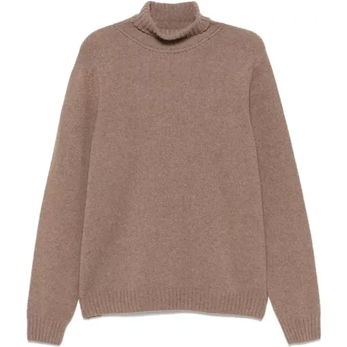 Taupe Knitted Roll Neck Sweater , male, Sizes: M, L, XL - John Smedley - Modalova