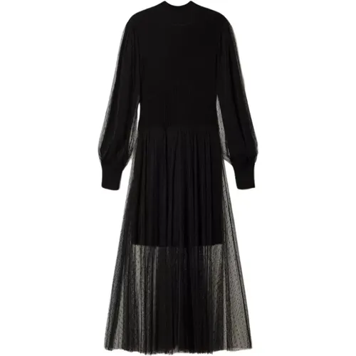 Long Knit and Tulle Dress , female, Sizes: S - Twinset - Modalova